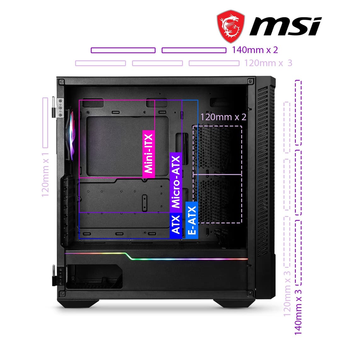 MSI MPG VELOX 100P AIRFLOW Mid-Tower PC Case - Black - Image 7