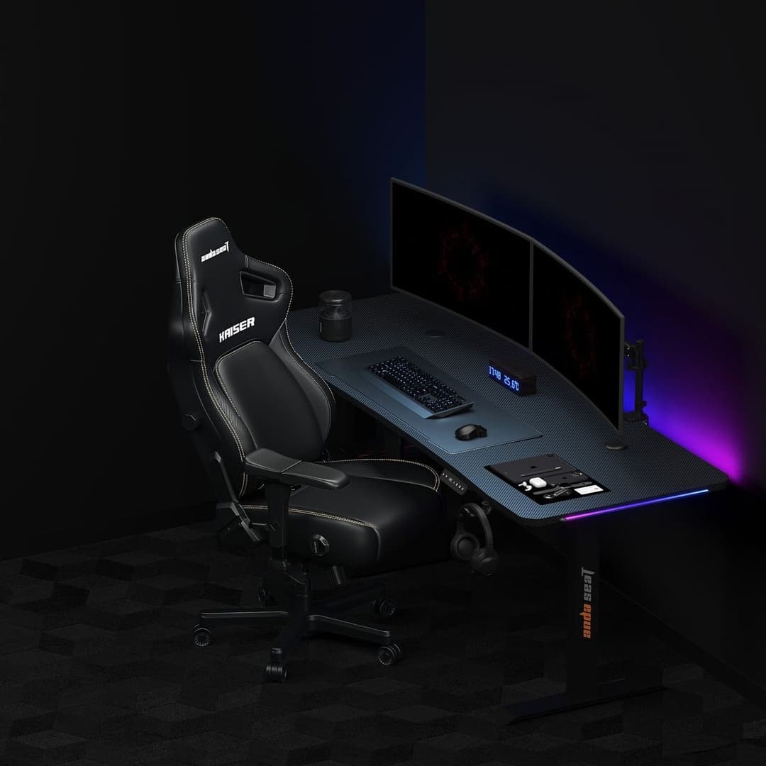 AndaSeat Kaiser 4 Premium Gaming Chair PVC Leather - Large, Elegant Black - Image 1