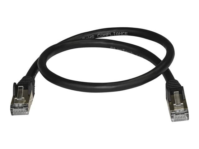 StarTech CAT6A Shielded Snagless Ethernet Patch Cable, 10GbE, 100W PoE, 0.5m - Black (6ASPAT50CMBK) - Image 2