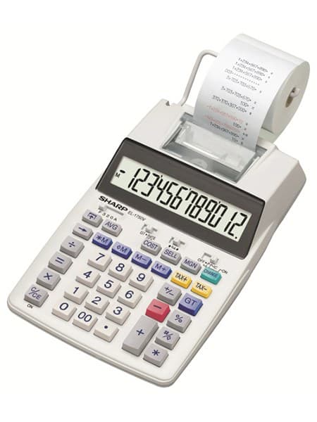 Sharp EL-1750V calculator Desktop Printing 12-Digit 2-Colour
