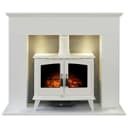 Adam Corinth 1.8kW Woodhouse Electric Stove - White And Grey thumbnail 1