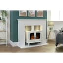 Adam Corinth 1.8kW Woodhouse Electric Stove - White And Grey thumbnail 2