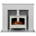 Adam Corinth 1.8kW Woodhouse Electric Stove - White And Grey thumbnail 6