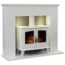 Adam Corinth 1.8kW Woodhouse Electric Stove - White And Grey thumbnail 7