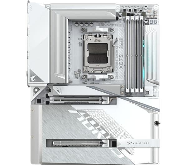 GIGABYTE Aorus STEALTH ICE X870 AM5 Motherboard - Image 1