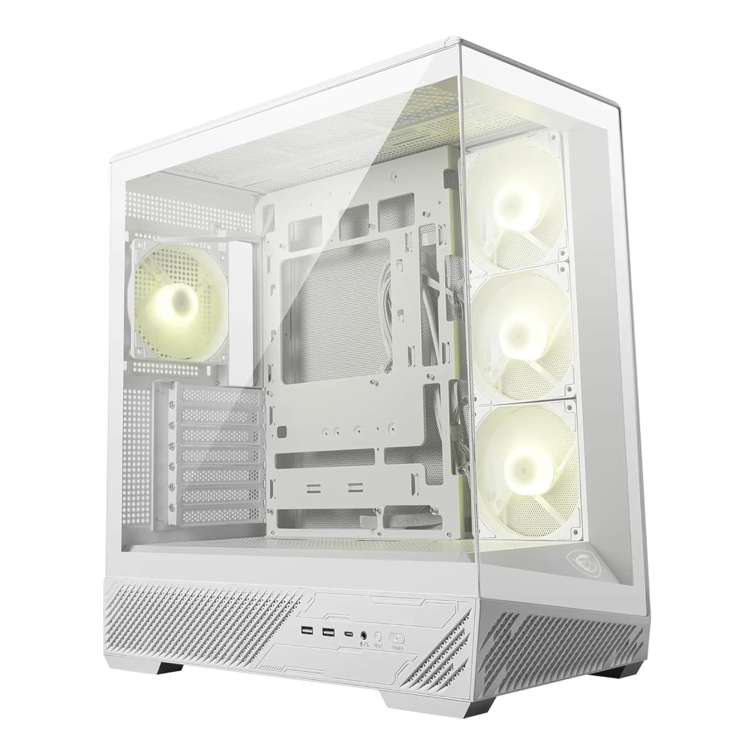 MSI MAG PANO 130R PZ ARGB Tempered Glass Mid Tower Gaming PC Case - White