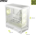 MSI MAG PANO 130R PZ ARGB Tempered Glass Mid Tower Gaming PC Case - White thumbnail 7