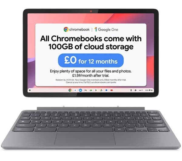 Lenovo IdeaPad Chromebook Duet 11-inch MediaTek Kompanio 838 128GB Luna Grey - 8GB RAM - Image 1