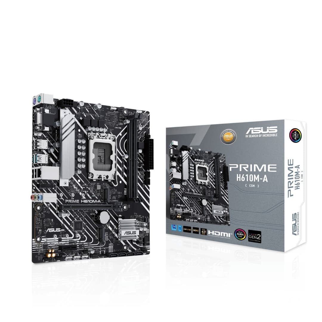 ASUS PRIME H610M-A-CSM Intel H610 LGA1700 Micro-ATX Motherboard - Image 1