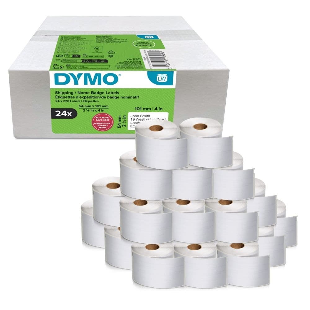 DYMO 99014 Small Multi-Purpose Labels 54 mm x 101 mm Pack of 24 Rolls - Image 1