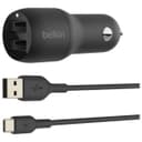 Belkin 24W USB-A Dual Port Car Charger & Cable thumbnail 1