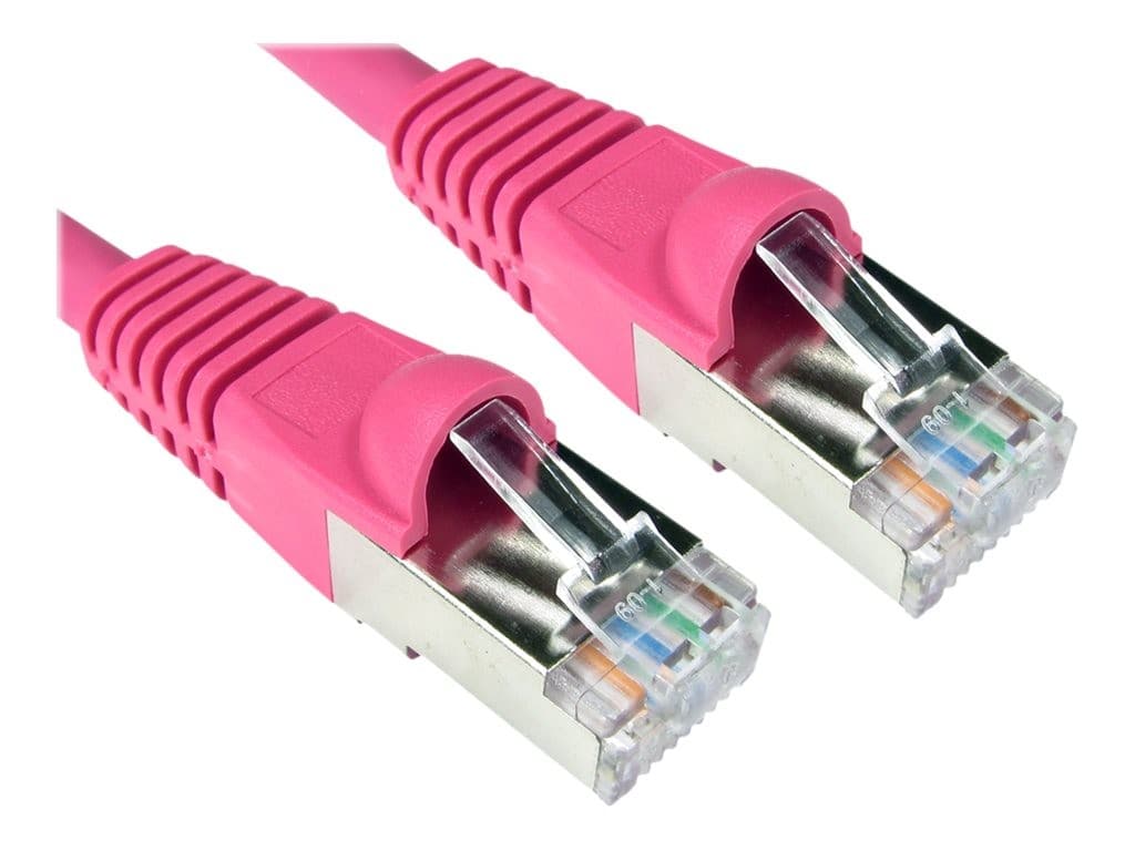 Cables Direct 25cm CAT6A S/FTP Patch Cable (Pink)