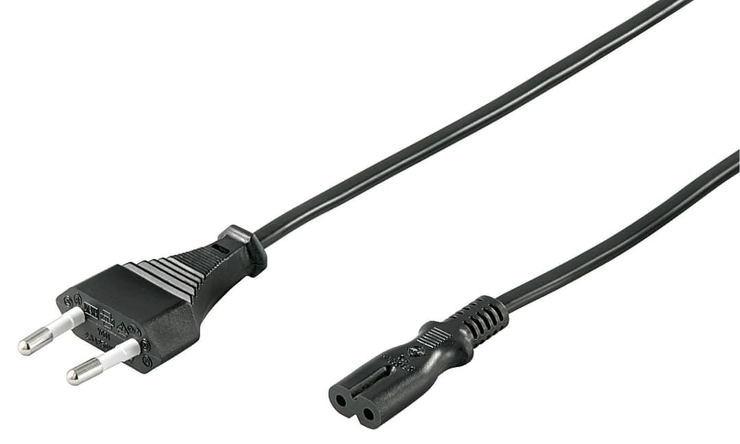 Power Cord CEE 7/16 - C7 1.2m Black - Image 1