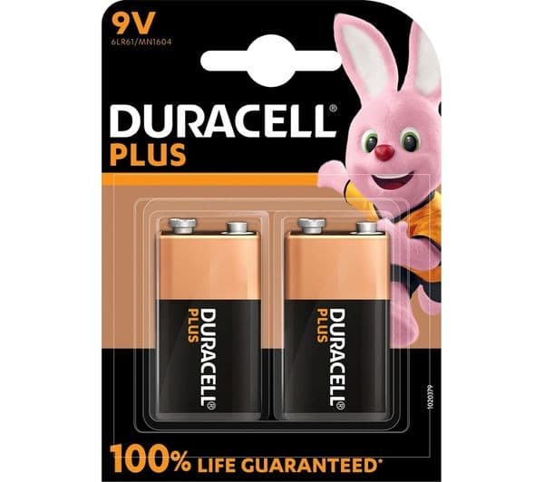 DURACELL Plus 9V Alkaline Battery - Pack of 2 - Image 1