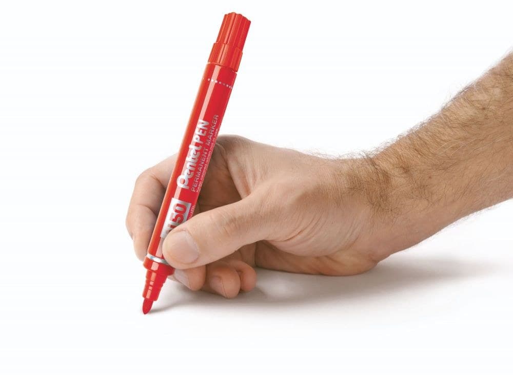 Pentel N50 12 Pack Red Permanent Marker Bullet Tip 2.2mm Line