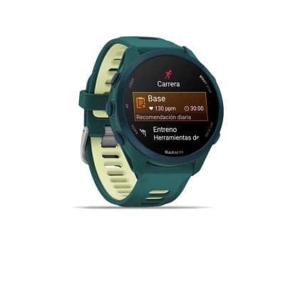 Garmin Forerunner 170 Music 43mm GPS Running Smartwatch - Teal Green/Citron - Image 2