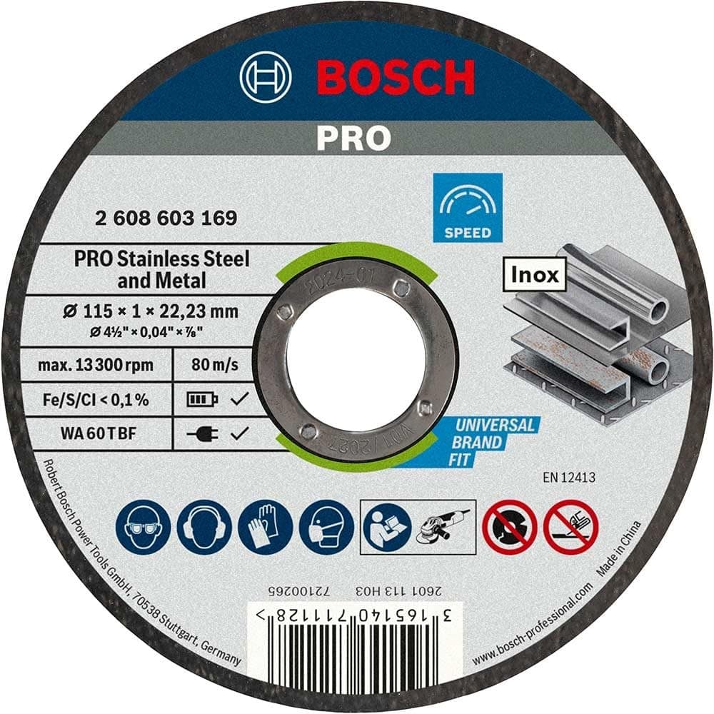 Bosch 10x PRO Inox/Metal Bonded Cut Disc Long Life 22.23mm - White - Image 1