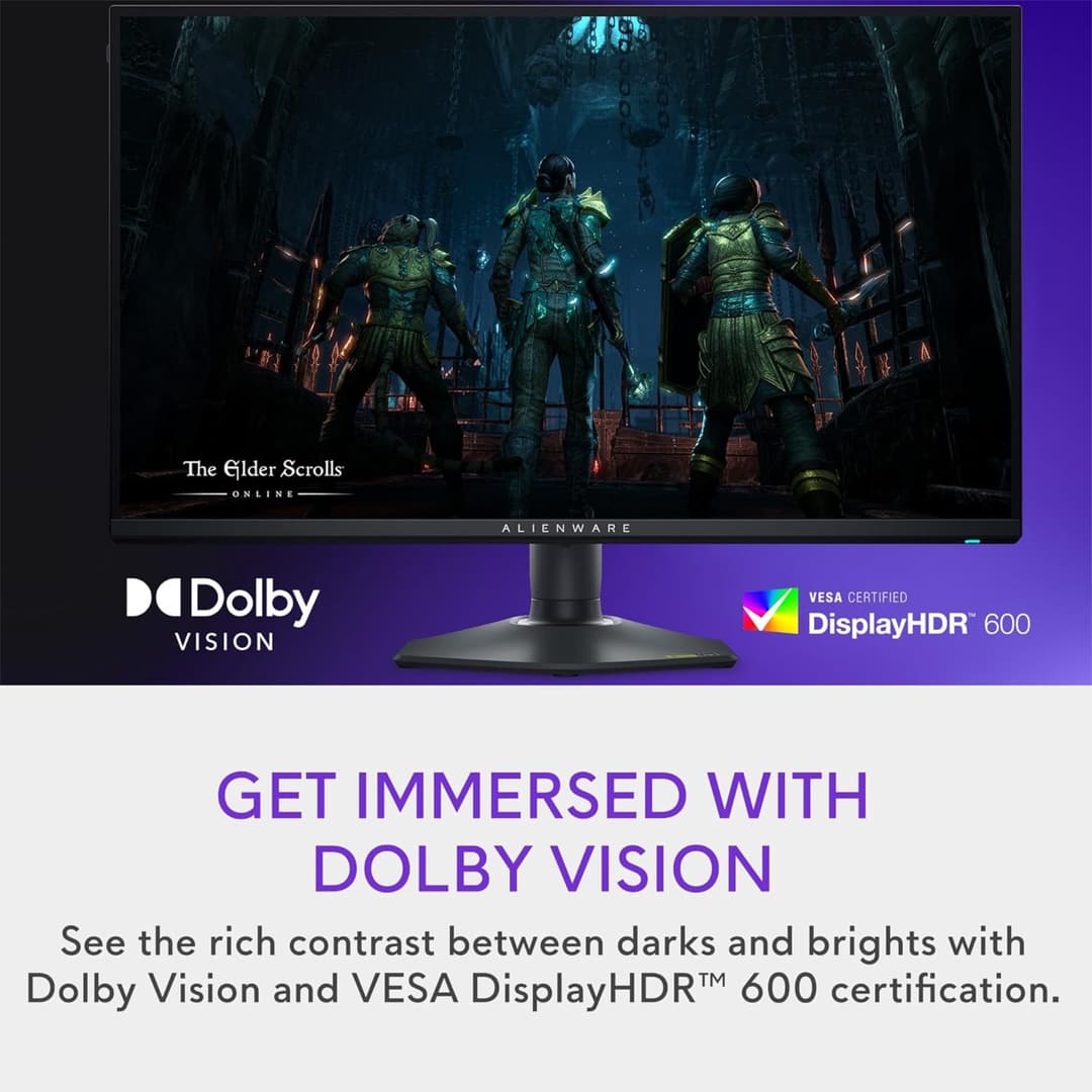 Dell Alienware AW2725QF 27" IPS Dual Refresh UHD 4K 165Hz / FHD 360Hz 0.5ms G-Sync Compatible Gaming Monitor - Image 7