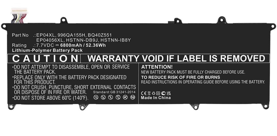 CoreParts Laptop Battery for HP Elite Dragonfly G1/G2 - EP04XL 7.7V 6800mAh 52.36Wh - Image 1