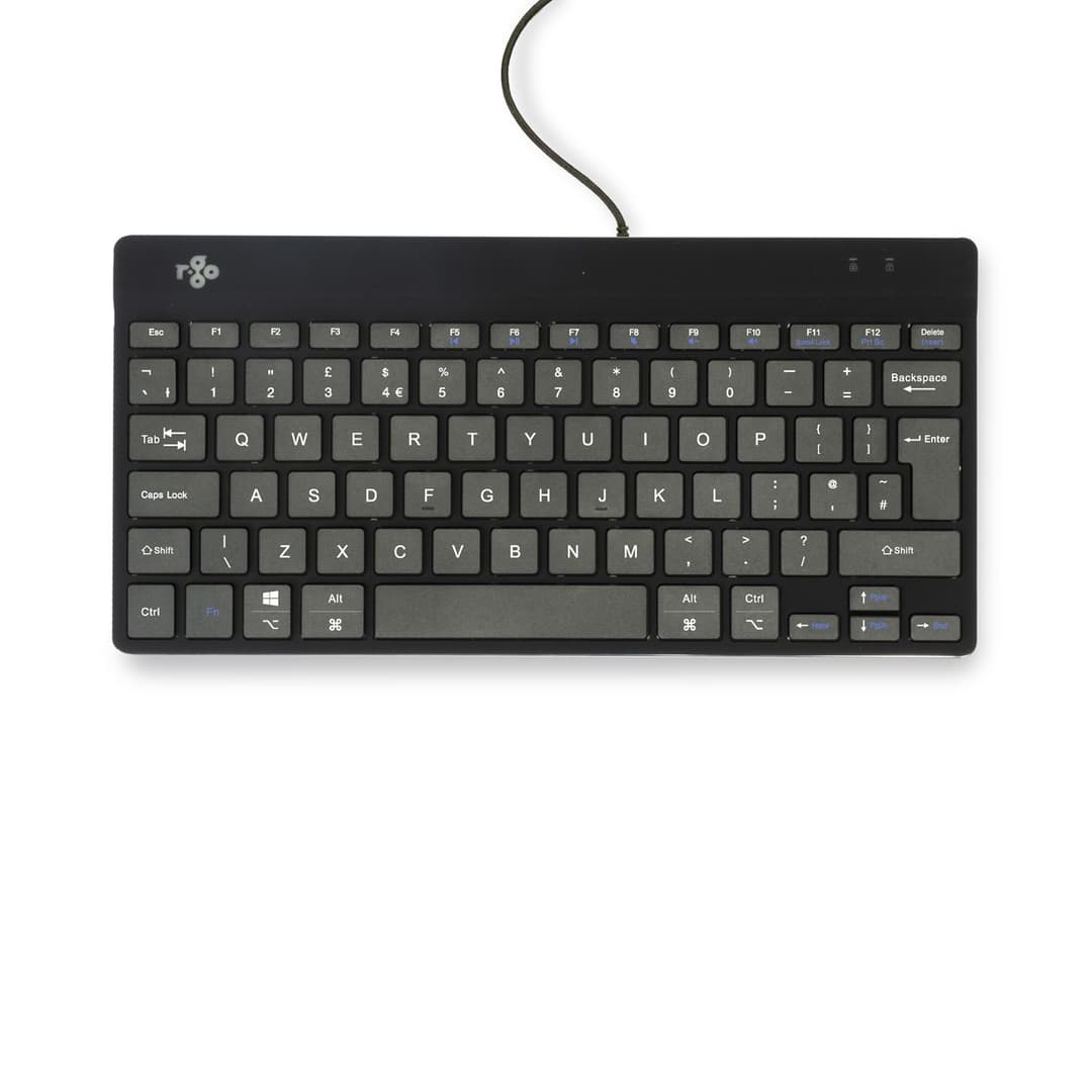 R-Go Tools Compact Break Ergonomic Keyboard, QWERTY (UK), Black - Wired - Image 2