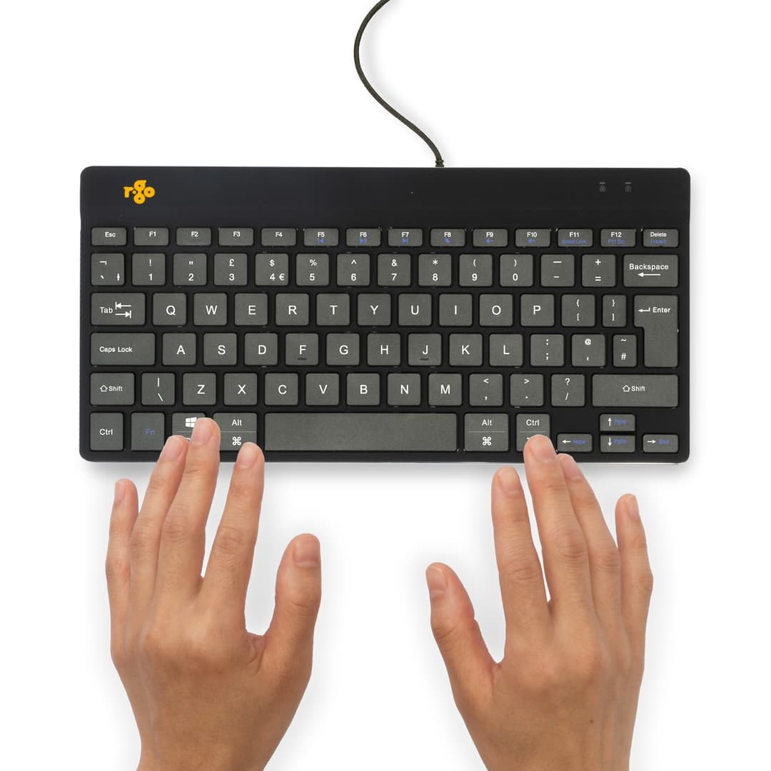 R-Go Tools Compact Break Ergonomic Keyboard, QWERTY (UK), Black - Wired - Image 4