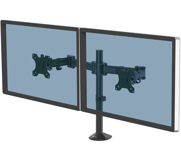 FELLOWES Reflex Dual Arm Tilt & Swivel 27" Monitor Desk Mount - Image 1