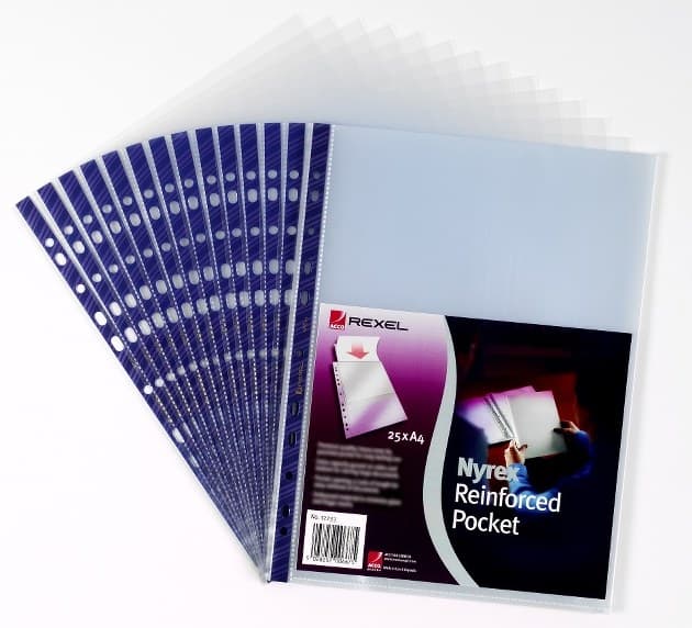 Rexel Nyrex™ Reinforced Top Opening A4 Pocket Clear (25) - Image 1