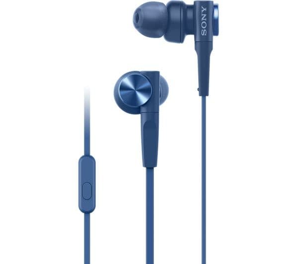Sony MDR-XB55AP Extra Bass Wired In-Ear Earphones - Blue - Image 1