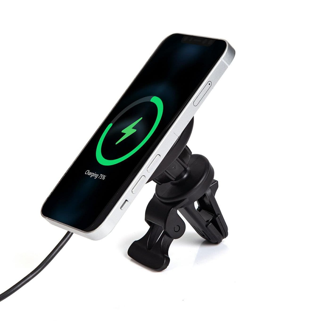 eSTUFF Magnetic In-Car Wireless Charger 15W for iPhone 12/13 Series, Qi, Vent Mount, USB-C (ES638130)