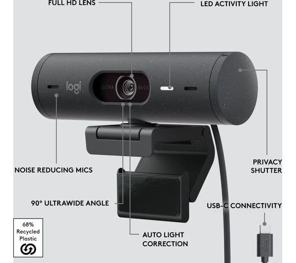 Logitech Brio 500 Webcam Graphite - Image 7