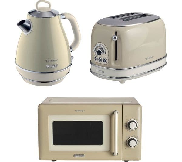 ARIETE Vintage ARPK58 Microwave, Jug Kettle & 2-Slice Toaster Bundle - Cream - Image 1