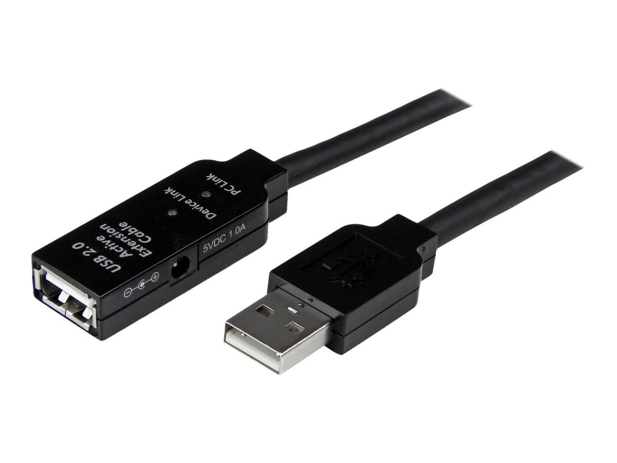 StarTech USB2AAEXT10M 10m USB Extension Cable Black