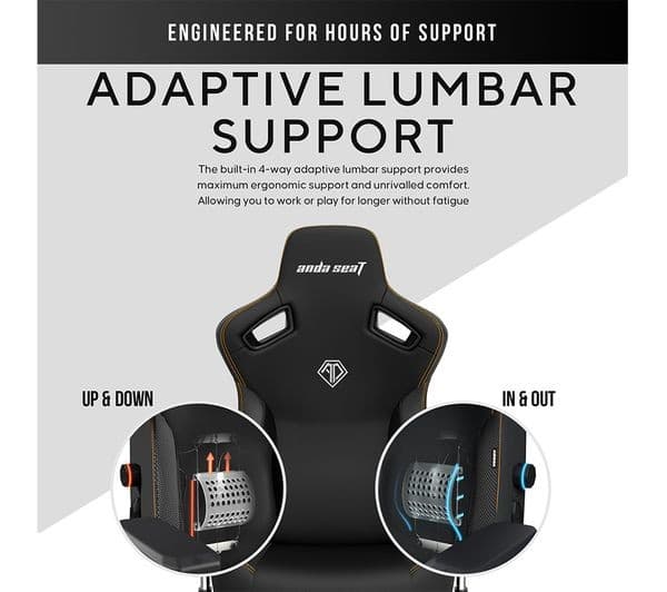 AndaSeat Kaiser 3 Premium Gaming Chair - XL, Elegant Black PVC Leather - Image 6