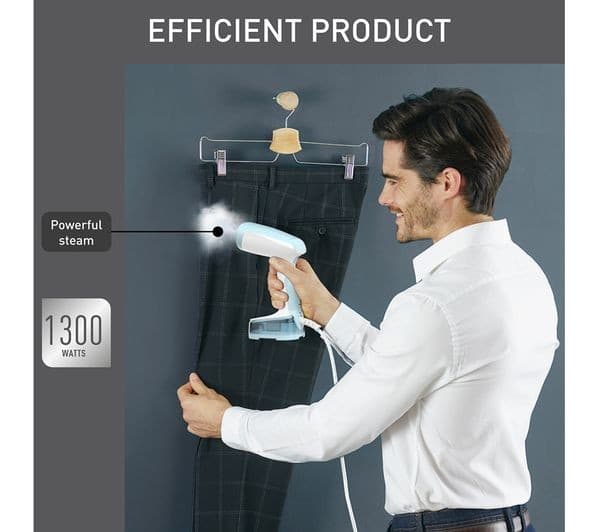 TEFAL Access Steam Pocket DT3041 Clothes Steamer - White & Sky Blue - Image 6