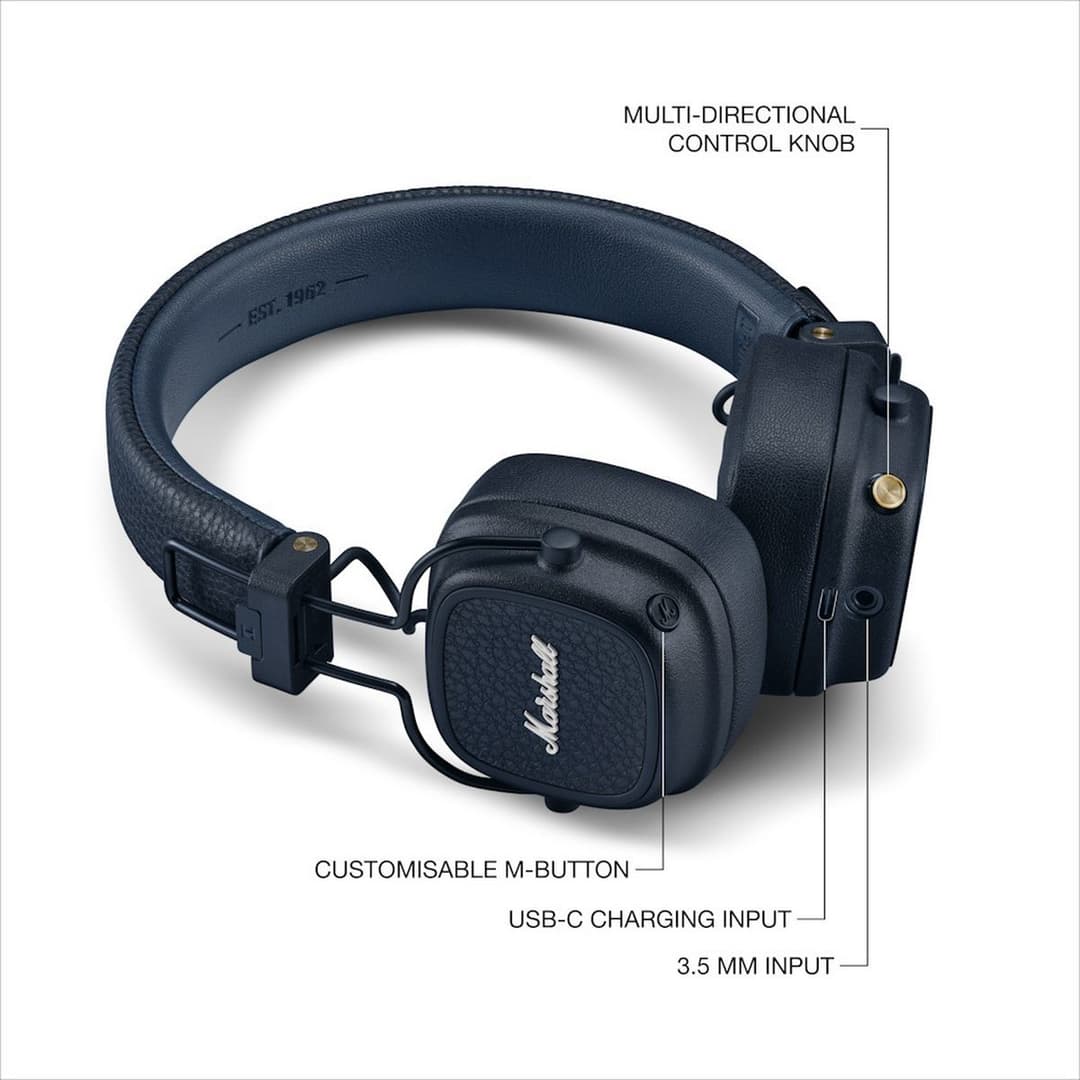 Marshall Major V Wireless On-Ear Headphones - Midnight Blue - Image 2