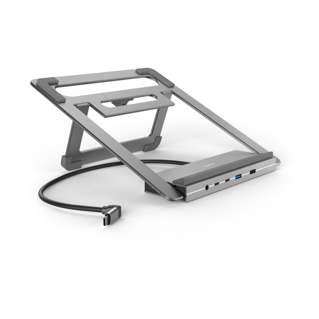 Hama Connect2Office Stand Laptop Stand with 12-Port USB-C Docking Station - Anthracite - Image 1