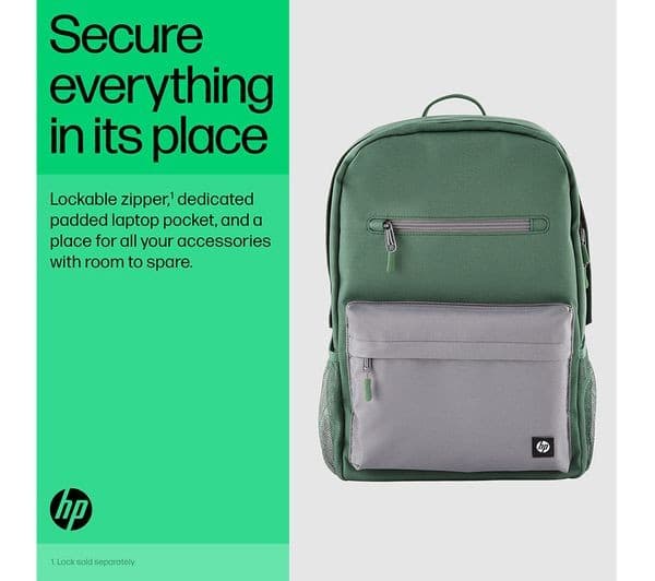 HP Campus 15.6” Laptop Backpack - Green - Image 3