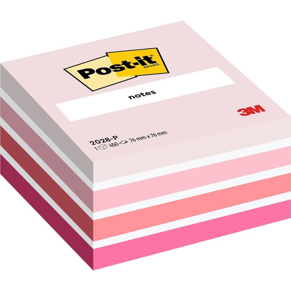 Post-it Notes Cube 76 x 76mm 450 Sheets - Pastel Pink