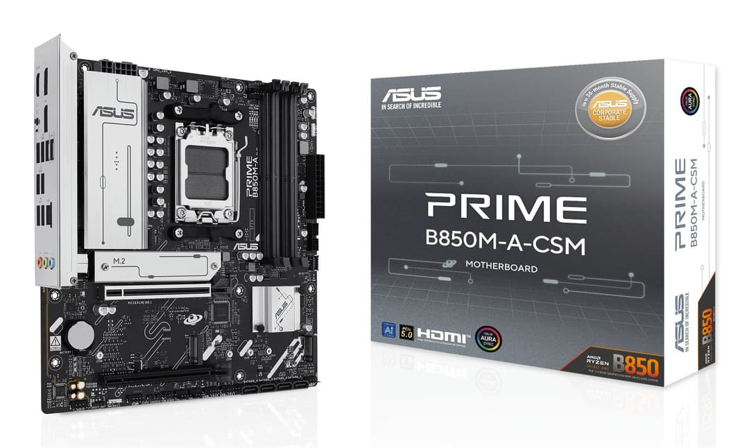 ASUS PRIME B850M-A-CSM AMD B850 Socket AM5 DDR5 micro ATX Motherboard - Image 1
