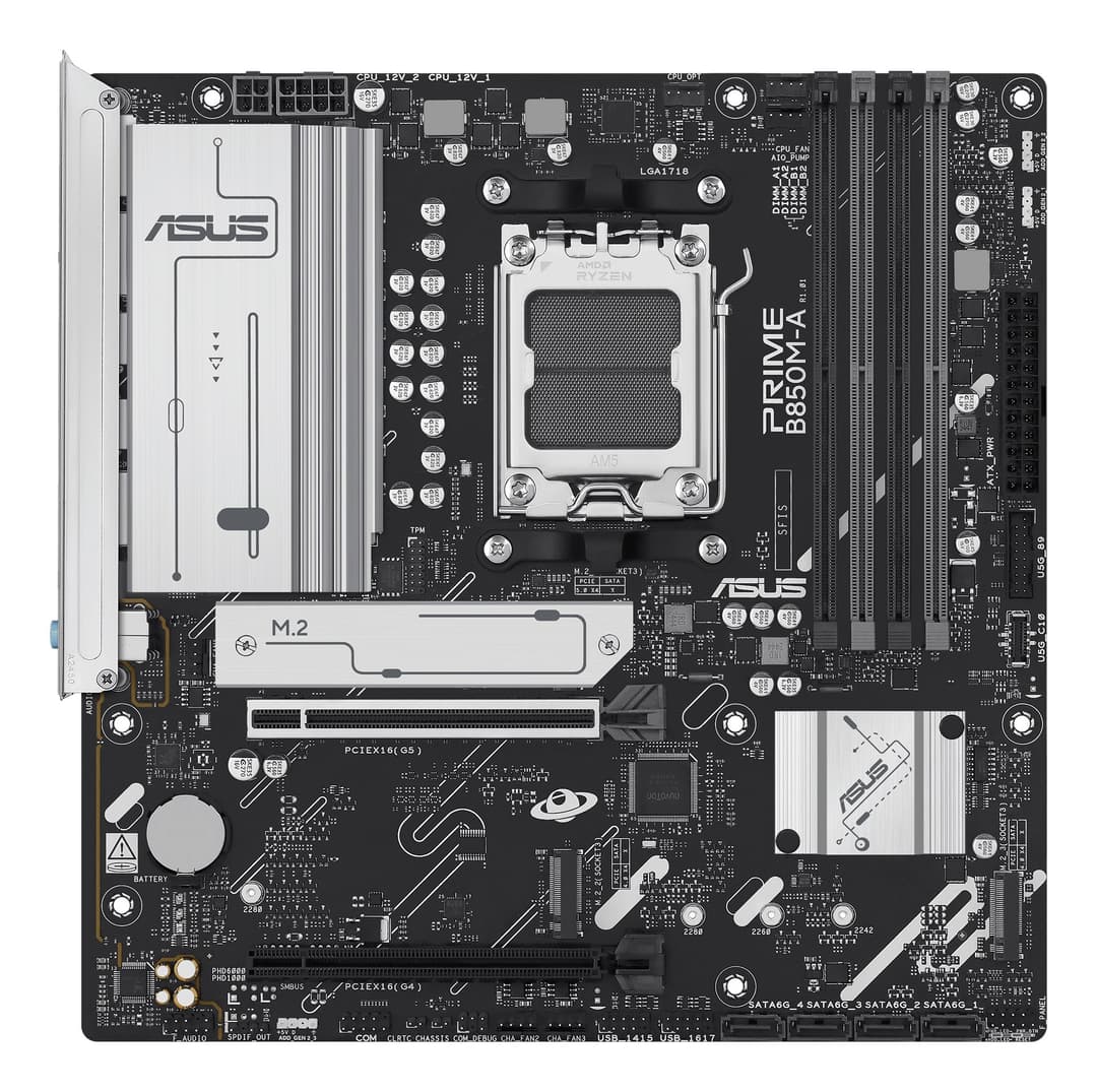 ASUS PRIME B850M-A-CSM AMD B850 Socket AM5 DDR5 micro ATX Motherboard - Image 2