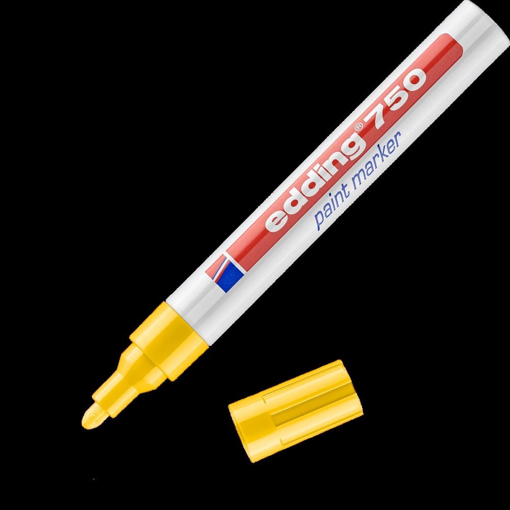 edding 750 Paint Marker Yellow Bullet Tip 2-4mm Box of 10 - Image 1