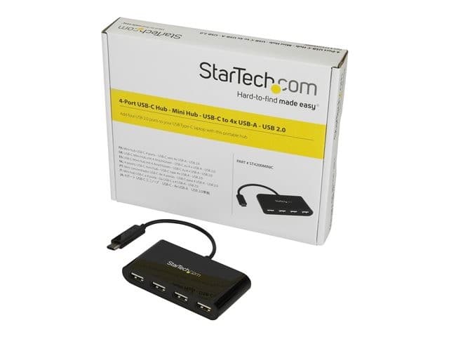 StarTech.com 4-Port USB-C Hub - USB-C to 4x USB-A Hub Adapter - Mini USB 2.0 Hub - Bus-powered USB Type-C Port Expander (ST4200MINIC) - hub - 4 ports - Image 3