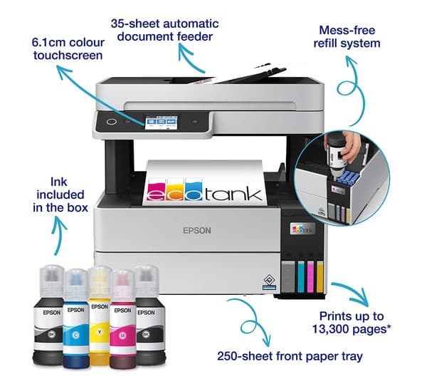 Epson EcoTank ET-5150 All-in-One Wireless Inkjet Printer White - Image 2
