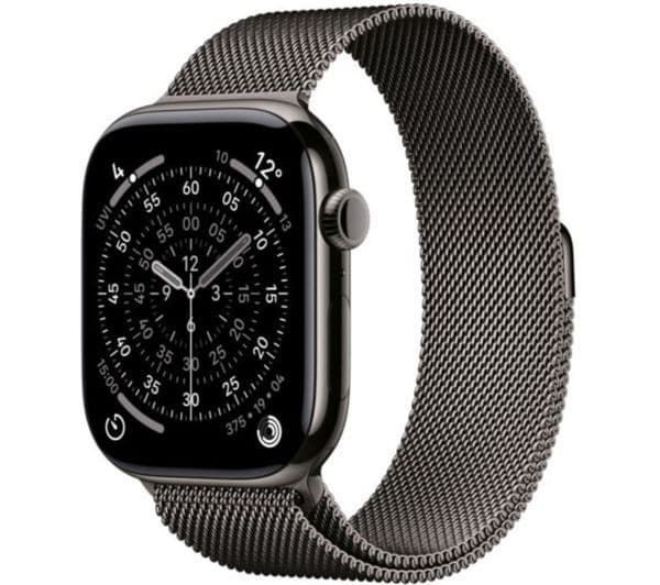 APPLE Watch Series 11 Cellular - 46 mm Slate Titanium Case with Slate Milanese Loop, M/L