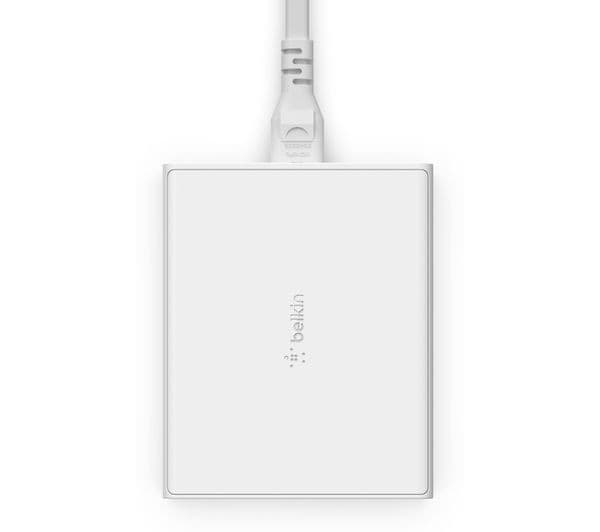 Belkin 108W GaN Multi-Device Charging Station – 2x USB-C & 2x USB-A Desktop Fast Charger - White - Image 2