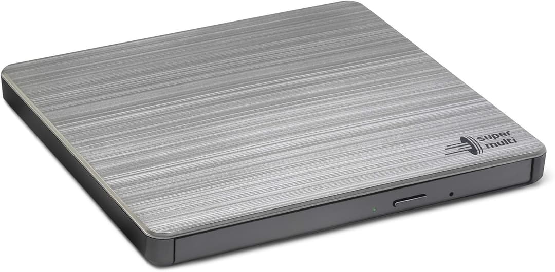 Hitachi-LG GP60 External DVD Drive Slim Portable DVD Writer USB 2.0 for Windows & Mac - Silver - Image 1