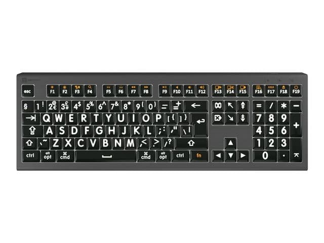 Logic Keyboards Largeprint ASTRA 2 Backlit Keyboard Mac - Grey - Image 1