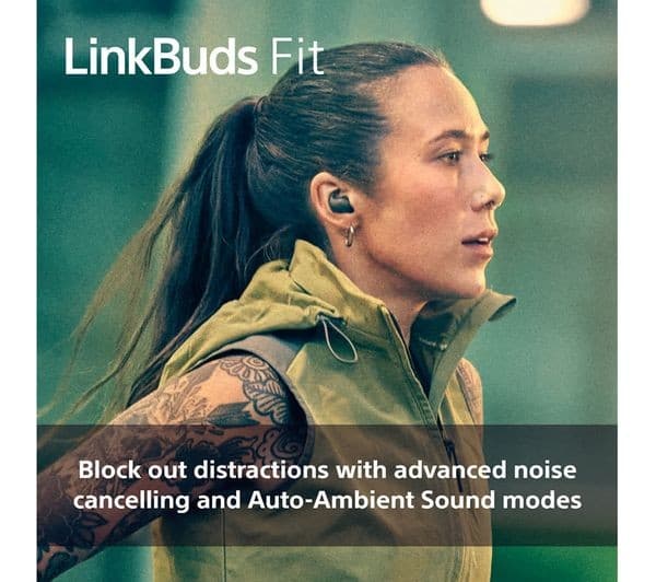 Sony LinkBuds Fit (WF-LS910N) Wireless Noise-Cancelling Earbuds - Green - Image 6