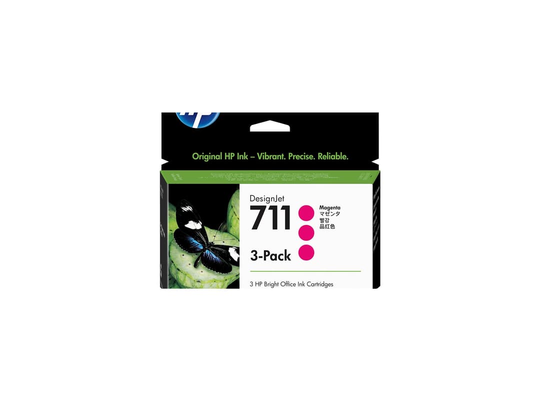 HP 711 - 3-pack - magenta - original - DesignJet - ink cartridge - Image 1