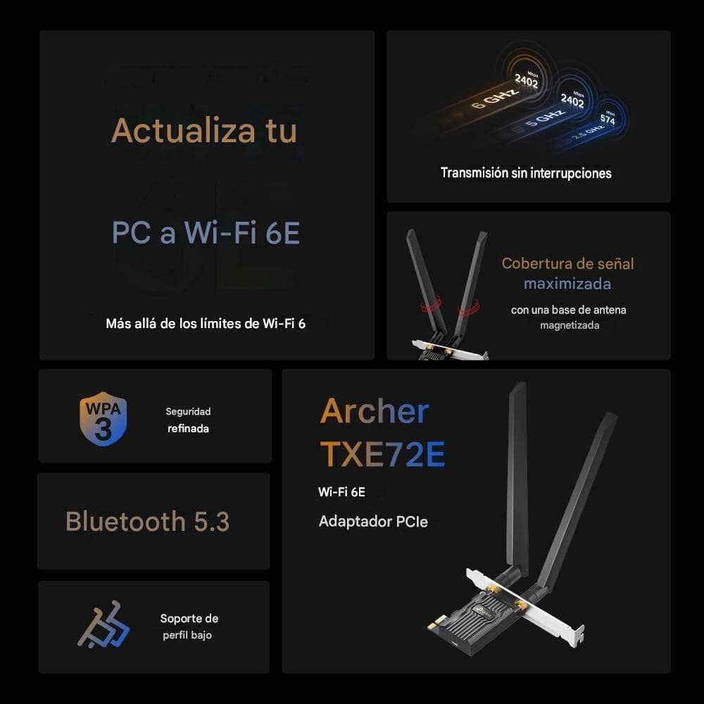 TP-LINK AXE5400 Archer TXE72E Wi-Fi 6E Network Card - Black/White - Image 3